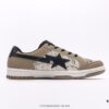 A BATHING APE Monkey Head Lace-Up Round-Toe Casual Fashion Sneakers