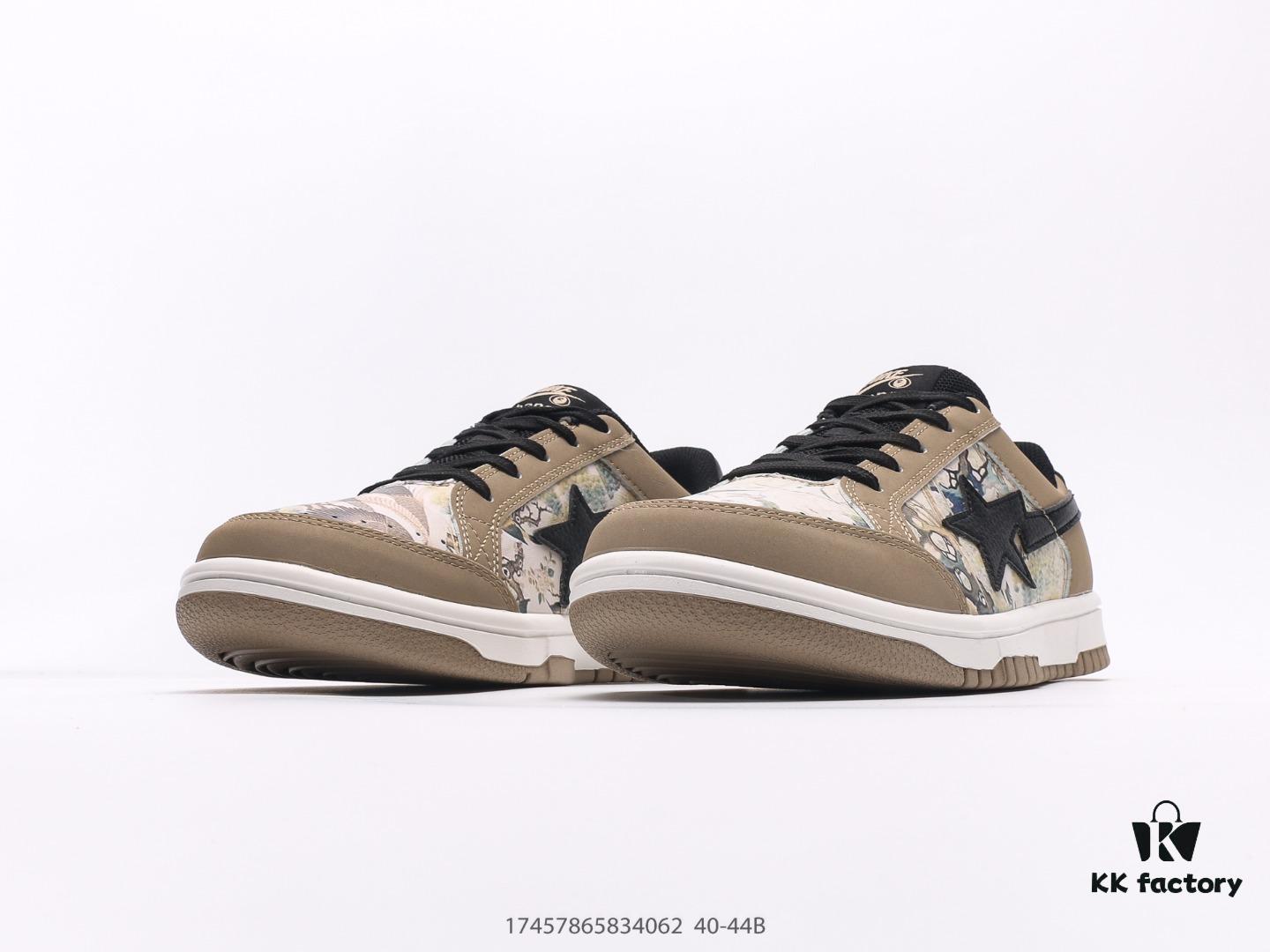 A BATHING APE Monkey Head Lace-Up Round-Toe Casual Fashion Sneakers