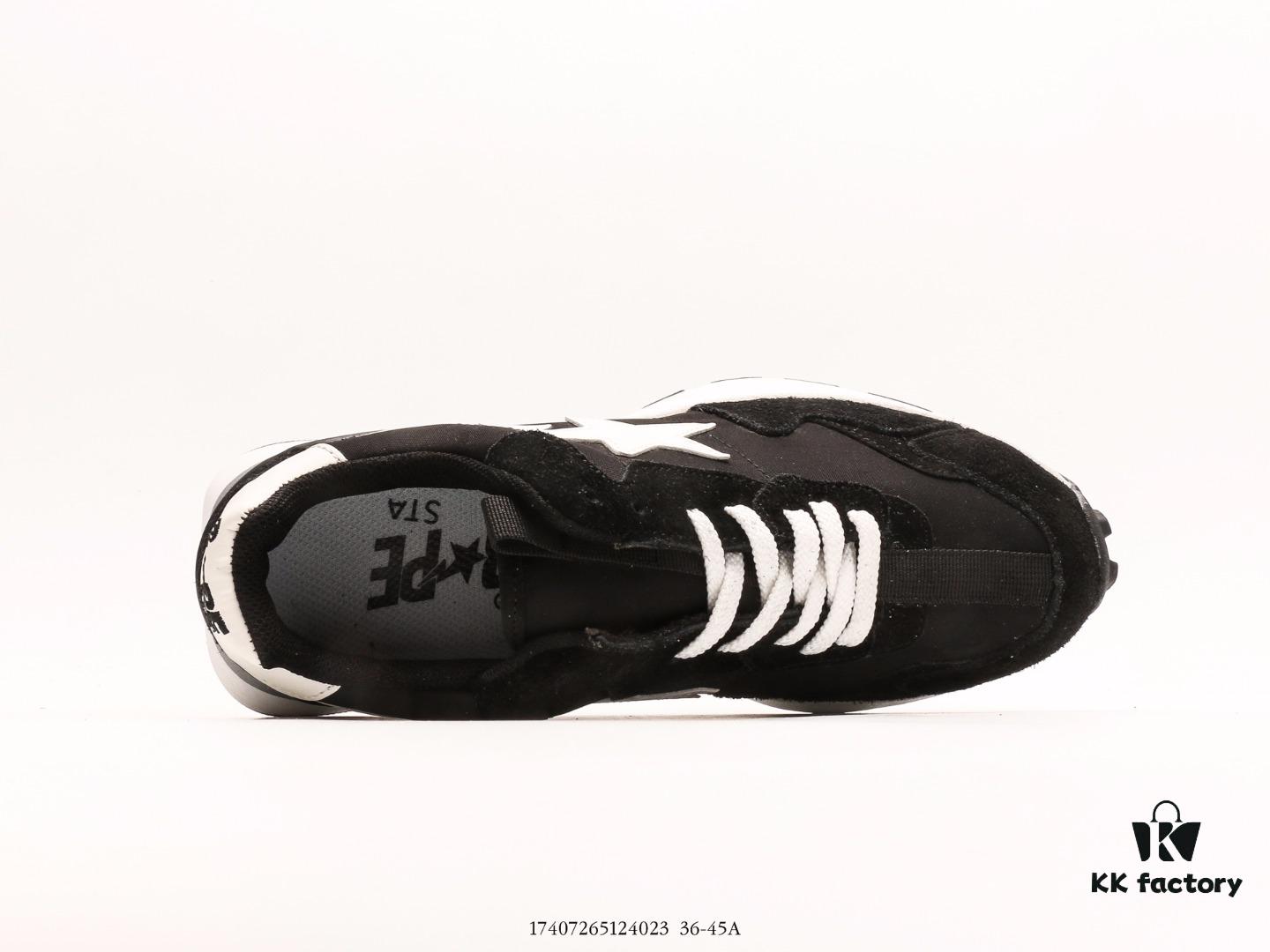 Ape Head BapeStaToLow Classic Low-Top Casual Sneakers, Market's Highest Version, Developed with Over Six Months of Craftsmanship, Premium Full-Grain Leather Upper and Lining, Imported High-Frequency Printing Logo, Midsole Embedded with Ortholite Shock-Absorbing Material