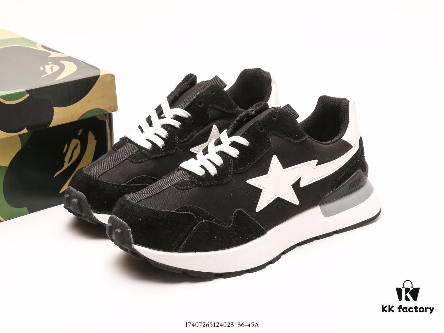 Ape Head BapeStaToLow Classic Low-Top Casual Sneakers, Market's Highest Version, Developed with Over Six Months of Craftsmanship, Premium Full-Grain Leather Upper and Lining, Imported High-Frequency Printing Logo, Midsole Embedded with Ortholite Shock-Absorbing Material