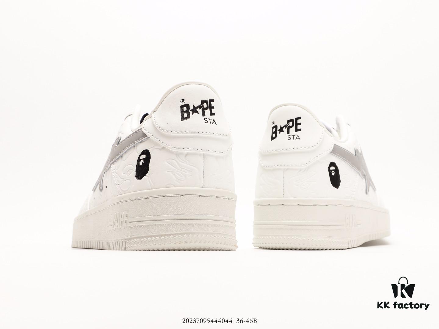 Ape Head BapeSta ToLow Classic Low-Top Casual Sneakers, Highest Retail Version, Meticulously Developed Over Six Months, Premium Full-Grain Leather Upper and Lining, High-Frequency Imported Machine Logo Pressing, Midsole with Ortholite Cushioning Material