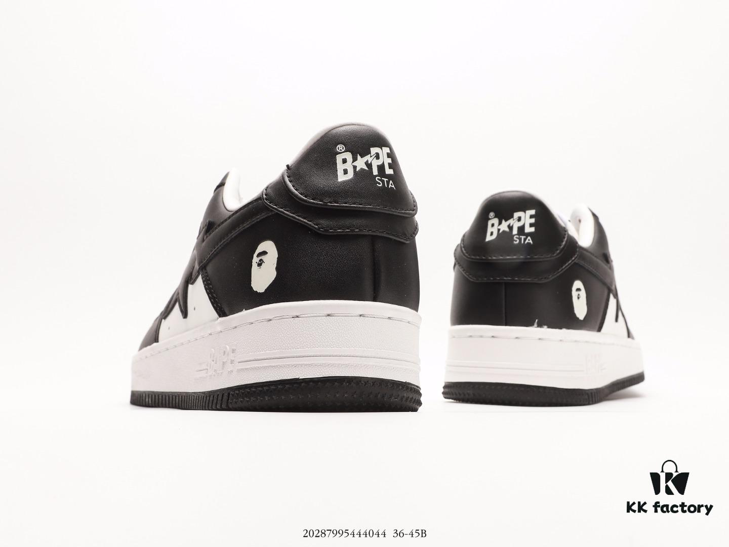 Ape Head Bape Sta Low Popular Classic Retro Style, Full Shoe Made of High-Quality White Cowhide Including Linings and Tongue, Premium Texture with Excellent Durability and Stain Resistance