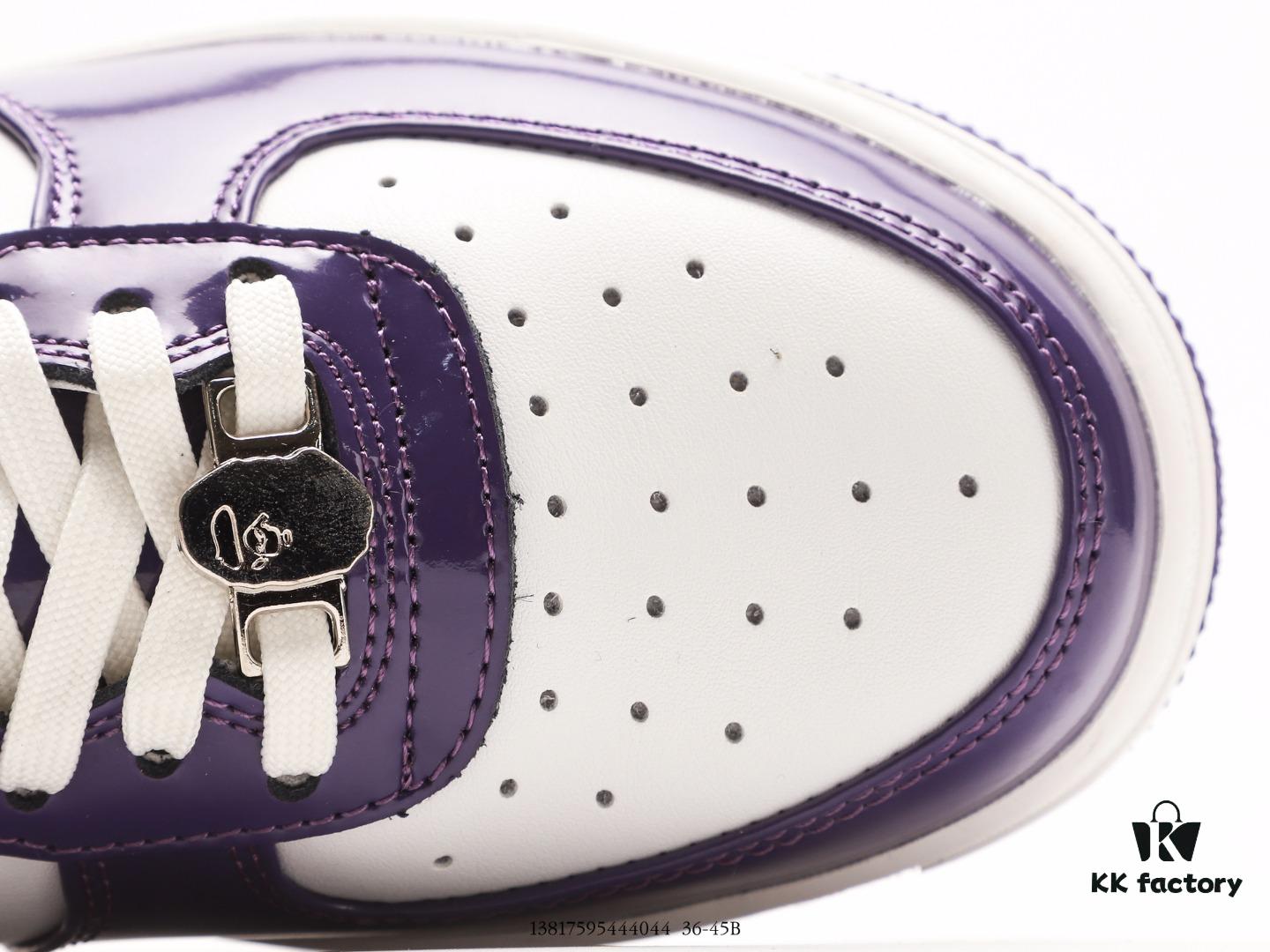 Ape Head Bape Sta Low Popular Classic Retro in Premium White Calfskin with Ape Logo Embossing and Metal Lace Tip, Ortholite Cushioning for Superior Comfort and Durability