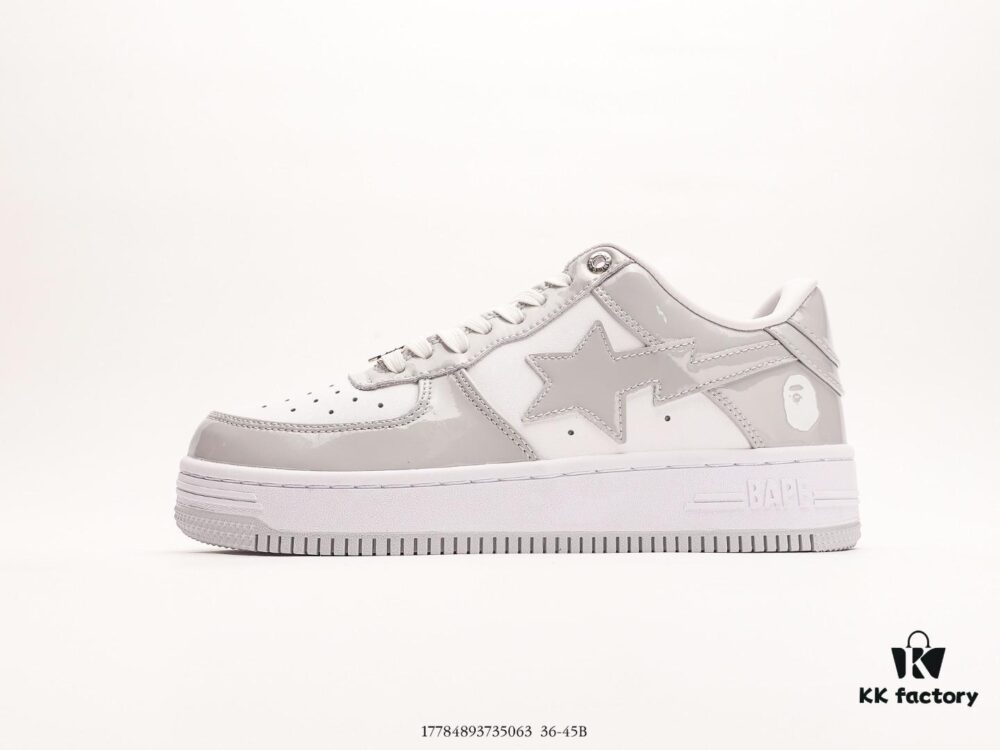 Japanese Harajuku Streetwear Brand A Bathing Ape BAPE STA Classic Low-Top Casual Sneakers with Ortholite Insole for Cushioning, Full-Length Air Sole Insert, Upgraded Original Last and Pattern Design, Comes with Hard Gift Box, Ape Head Card, Dust Bag, and Premium Laces