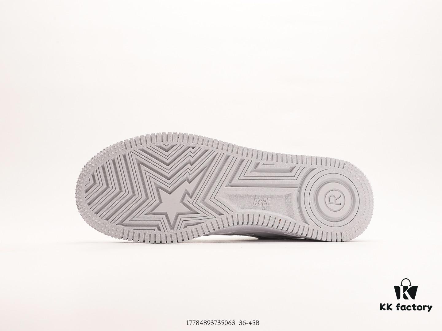 Japanese Harajuku Streetwear Brand A Bathing Ape BAPE STA Classic Low-Top Casual Sneakers with Ortholite Insole for Cushioning, Full-Length Air Sole Insert, Upgraded Original Last and Pattern Design, Comes with Hard Gift Box, Ape Head Card, Dust Bag, and Premium Laces