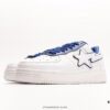 Bape x Nike Air Force 1'07 Low A BATHING APE Monkey Head, Low-Top Casual Skate Shoes, Color-Blocked Lace-Up Sneakers