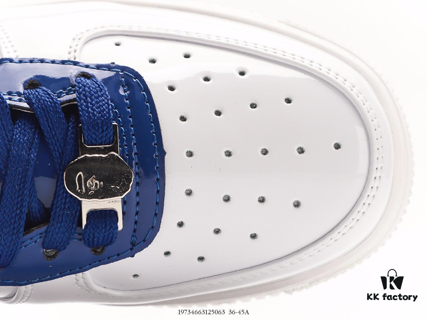 Bape x Nike Air Force 1'07 Low A BATHING APE Monkey Head, Low-Top Casual Skate Shoes, Color-Blocked Lace-Up Sneakers