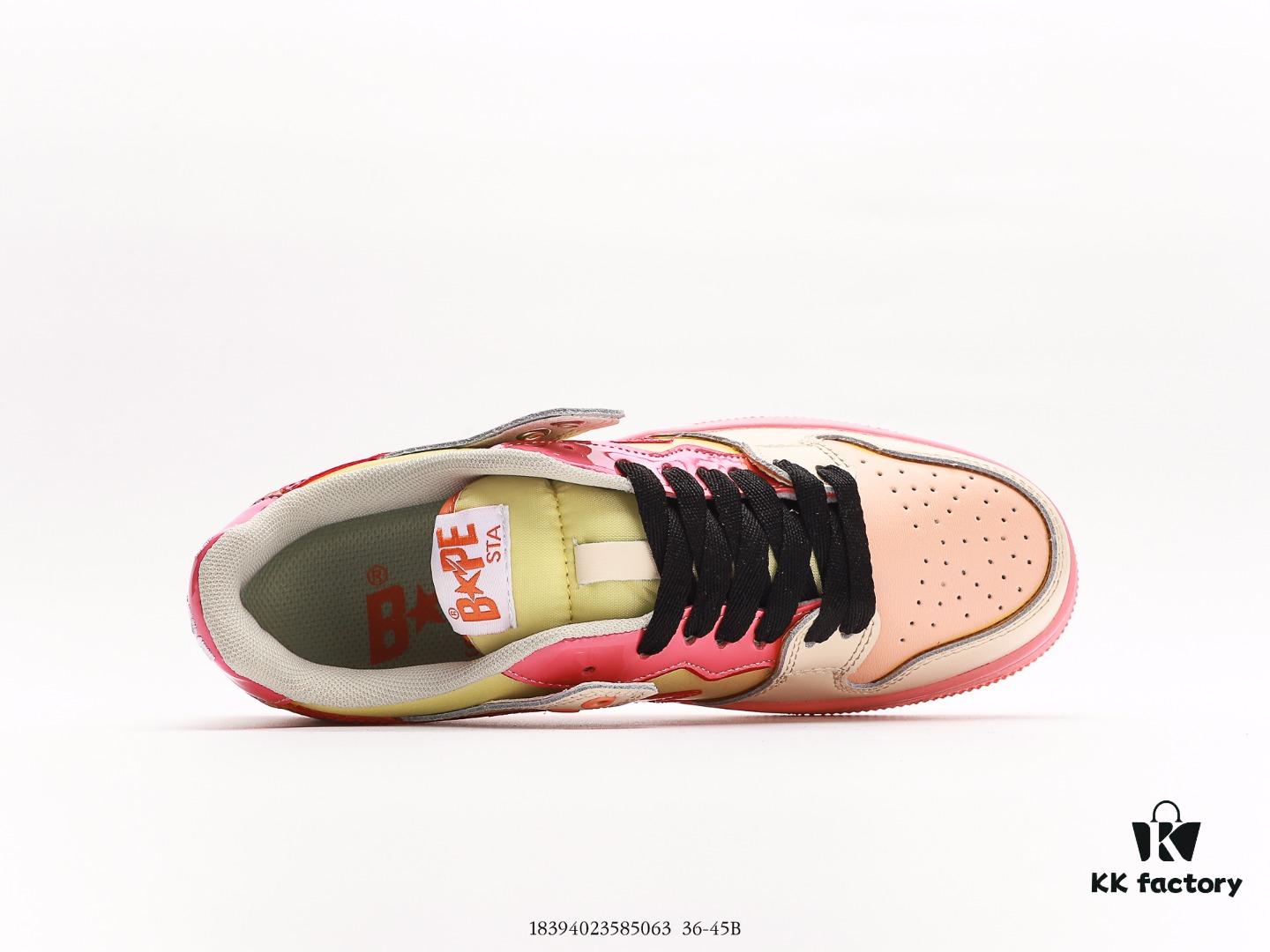 Ape Head Bape Sta Low Men's Classic Patent Leather Ape Logo Low-Top Sneakers, Celebrity Style Casual Sports Shoes