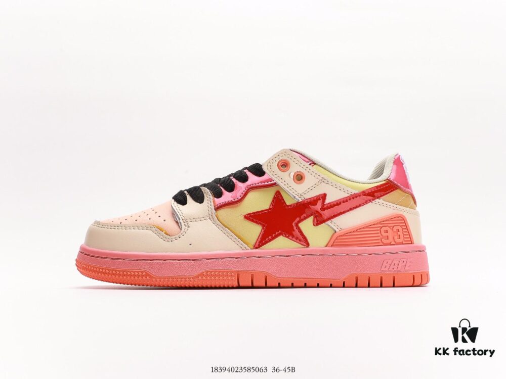 Ape Head Bape Sta Low Men's Classic Patent Leather Ape Logo Low-Top Sneakers, Celebrity Style Casual Sports Shoes