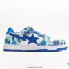 BAPE x Air Force 1 Sta Low Men's Low-Top Casual Sports Sneakers, Classic Ape Head Design, Full-Length Air Cushion, Sea Glass Insole, Star Logo Identification