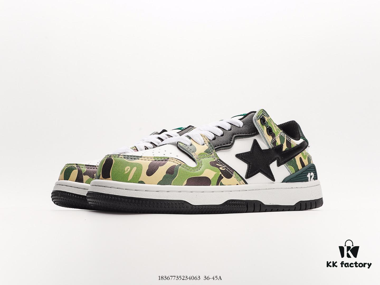 Ape Head BAPE x Air Force 1 Sta Low, Classic Versatile Low-Top Casual Sports Sneakers, Exclusive Private Mold, Pure Original Version, Iconic Ape Head Design, Authentic Silhouette, Sea Glass Insole, Full-Length Air Cushion, Premium Complete Packaging, Featuring the Highly Recognizable Star Logo