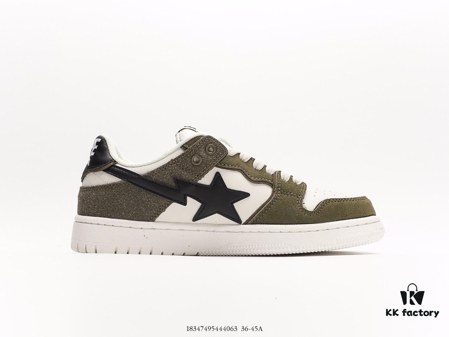 Ape Head BAPE x Air Force 1 Sta Low Classic Versatile Casual Sports Sneakers, Exclusive Private Mold, Pure Original Version, Iconic Ape Head Design, Authentic Silhouette, Sea Glass Insole, Full-Length Air Cushion, Top-Tier Packaging with Highly Recognizable Star Logo