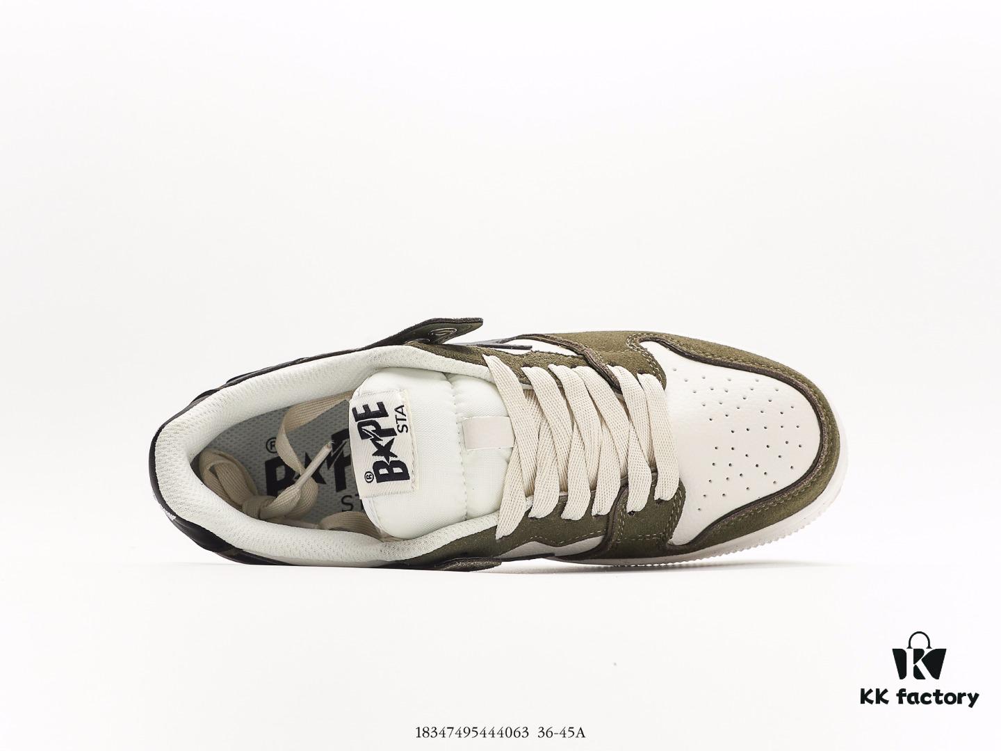 Ape Head BAPE x Air Force 1 Sta Low Classic Versatile Casual Sports Sneakers, Exclusive Private Mold, Pure Original Version, Iconic Ape Head Design, Authentic Silhouette, Sea Glass Insole, Full-Length Air Cushion, Top-Tier Packaging with Highly Recognizable Star Logo