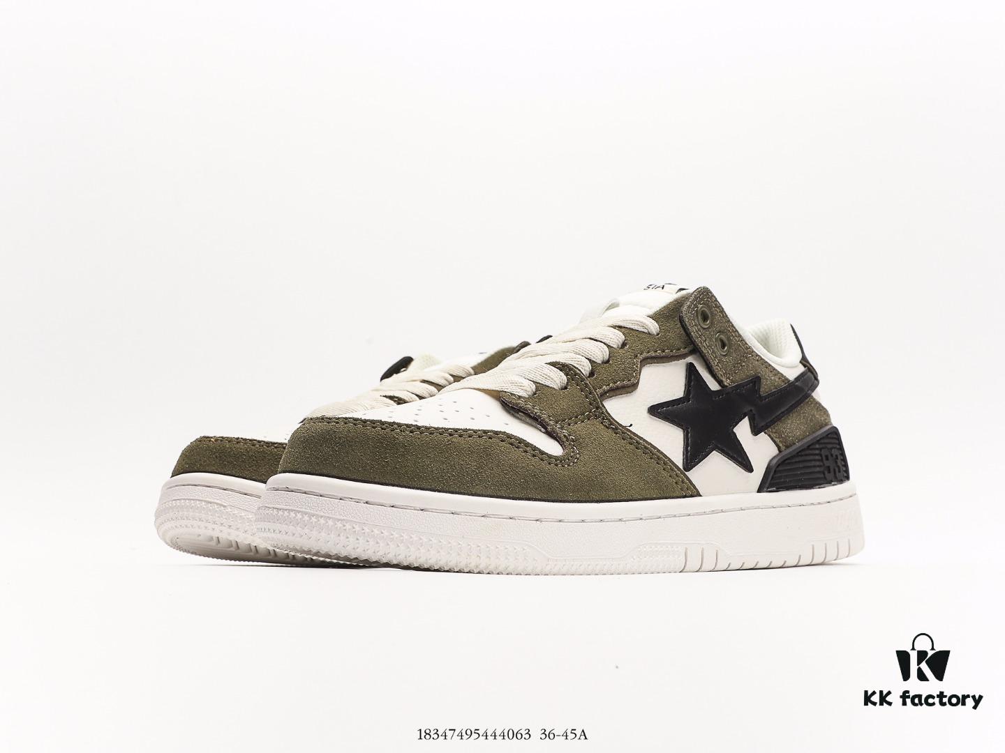 Ape Head BAPE x Air Force 1 Sta Low Classic Versatile Casual Sports Sneakers, Exclusive Private Mold, Pure Original Version, Iconic Ape Head Design, Authentic Silhouette, Sea Glass Insole, Full-Length Air Cushion, Top-Tier Packaging with Highly Recognizable Star Logo