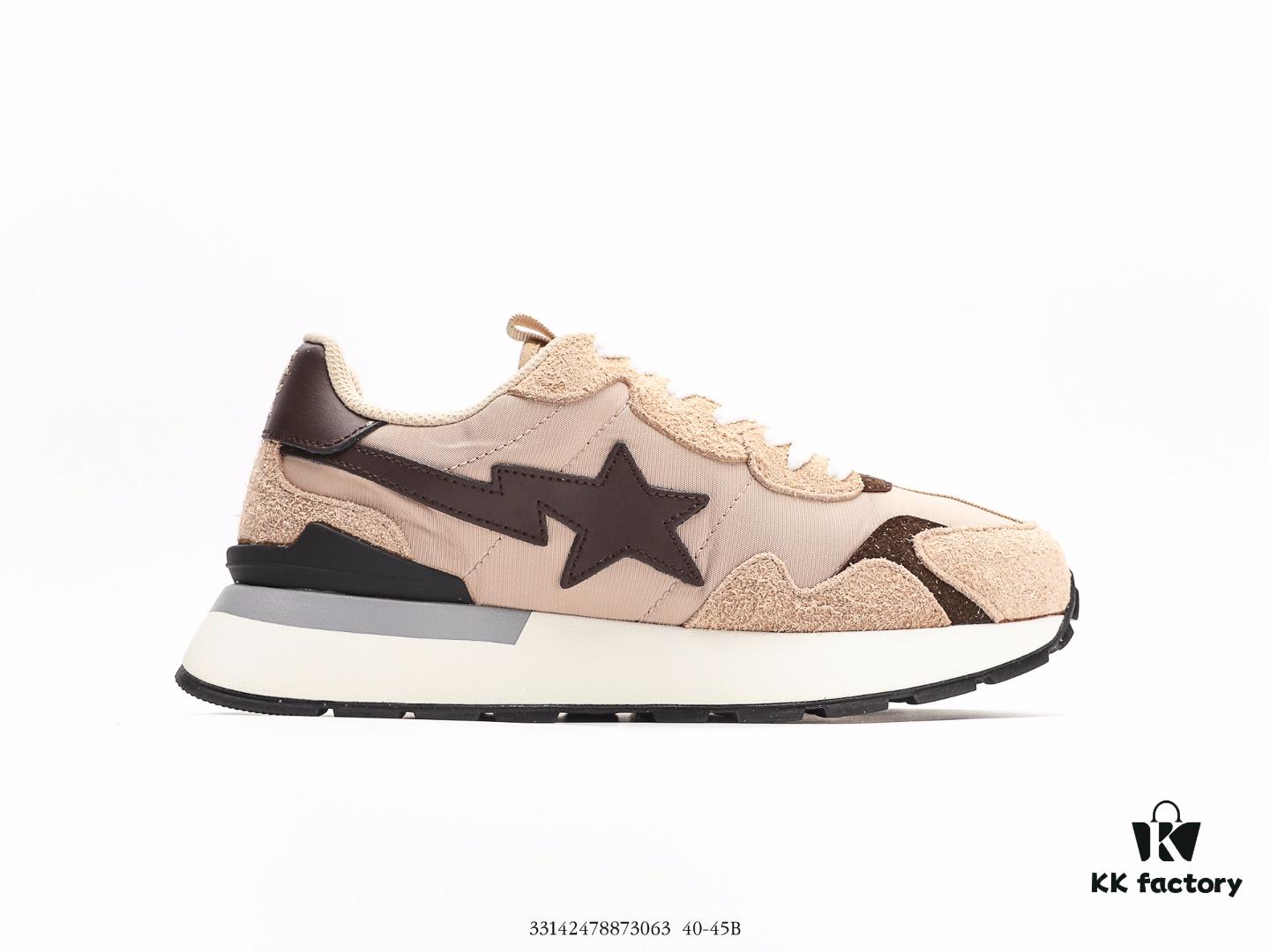 Ape Head Bape Sta Low Popular Classic Retro Style, Entire Shoe Including Liner and Tongue Made of White Cowhide Premium Materials, High-End Texture and Stain Resistant