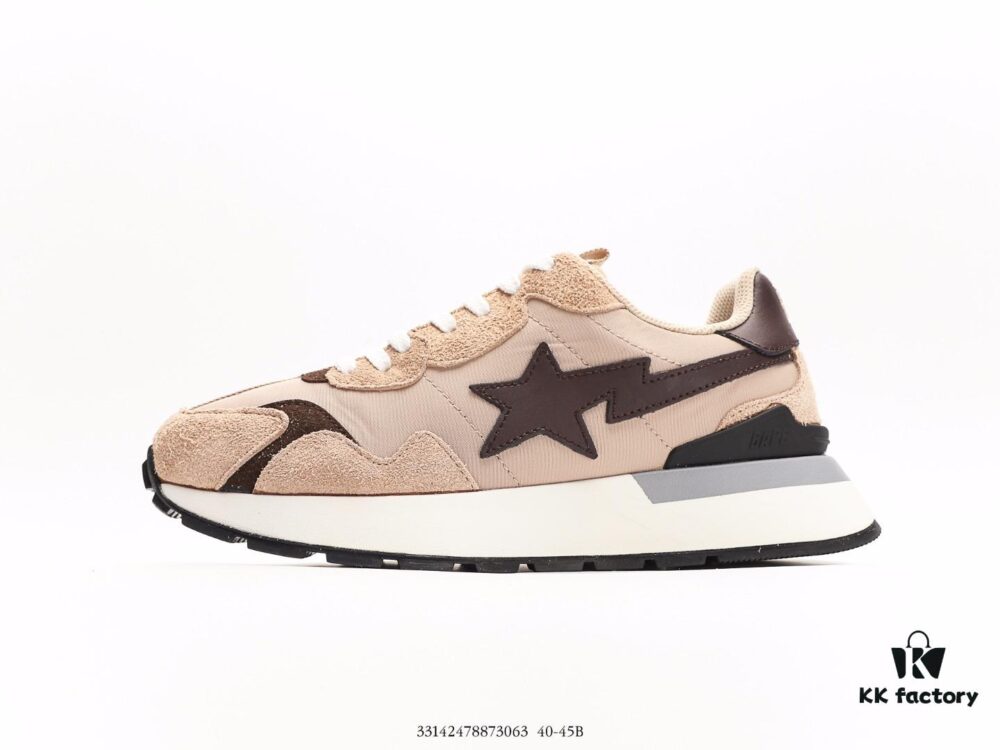 Ape Head Bape Sta Low Popular Classic Retro Style, Entire Shoe Including Liner and Tongue Made of White Cowhide Premium Materials, High-End Texture and Stain Resistant