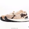 Ape Head Bape Sta Low Popular Classic Retro Style, Entire Shoe Including Liner and Tongue Made of White Cowhide Premium Materials, High-End Texture and Stain Resistant