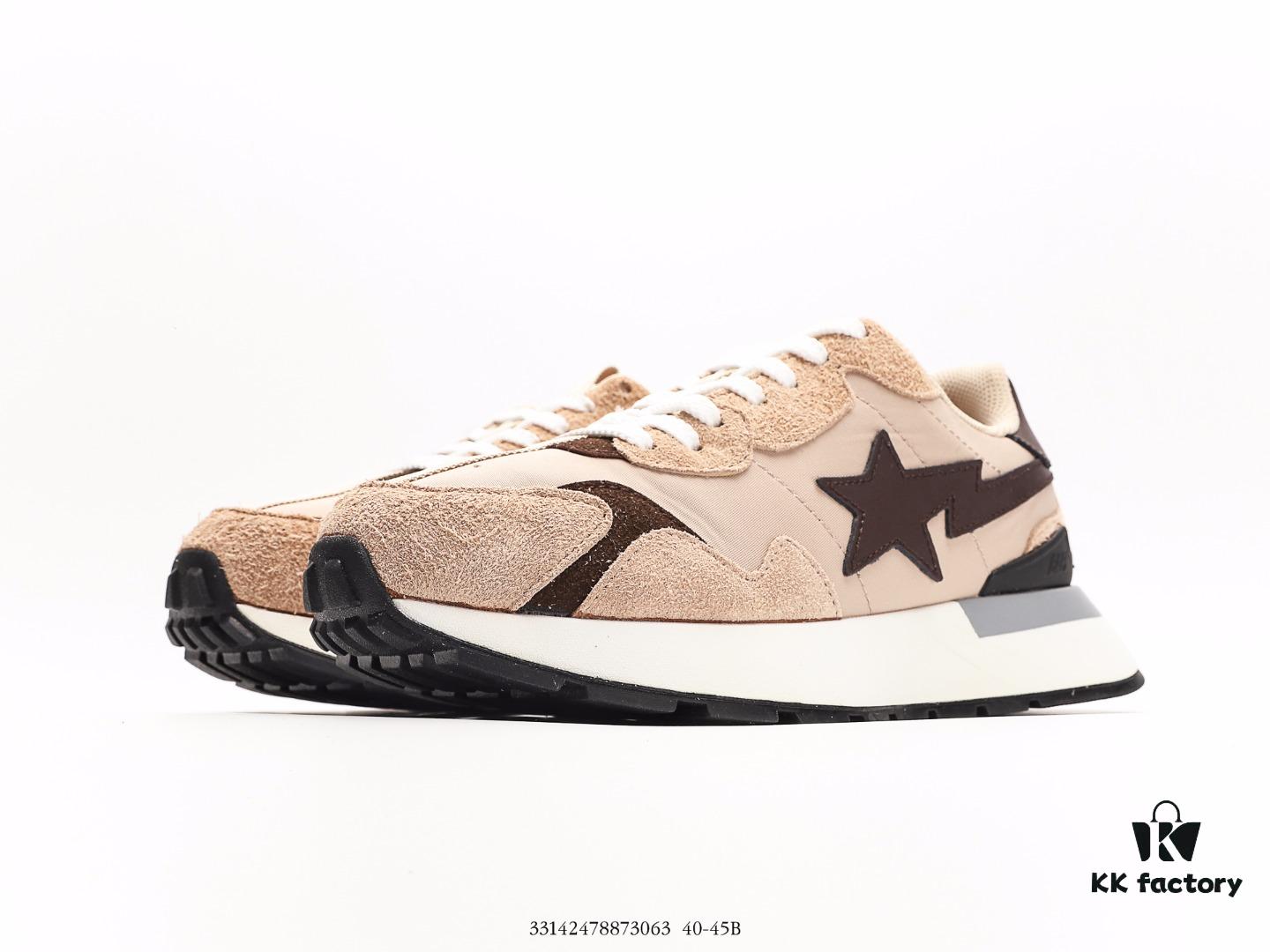 Ape Head Bape Sta Low Popular Classic Retro Style, Entire Shoe Including Liner and Tongue Made of White Cowhide Premium Materials, High-End Texture and Stain Resistant
