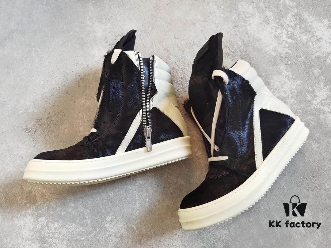 Rick Owens White Inverted Triangle Black Horse Hair