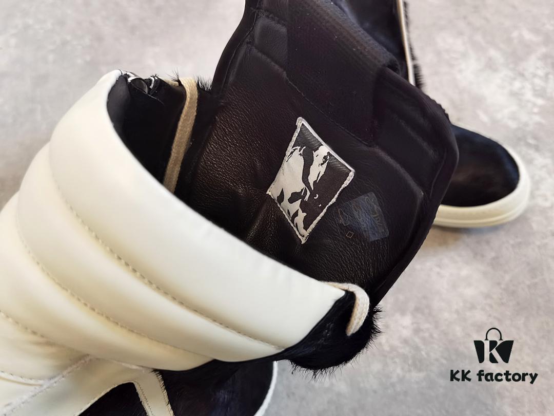 Rick Owens White Inverted Triangle Black Horse Hair