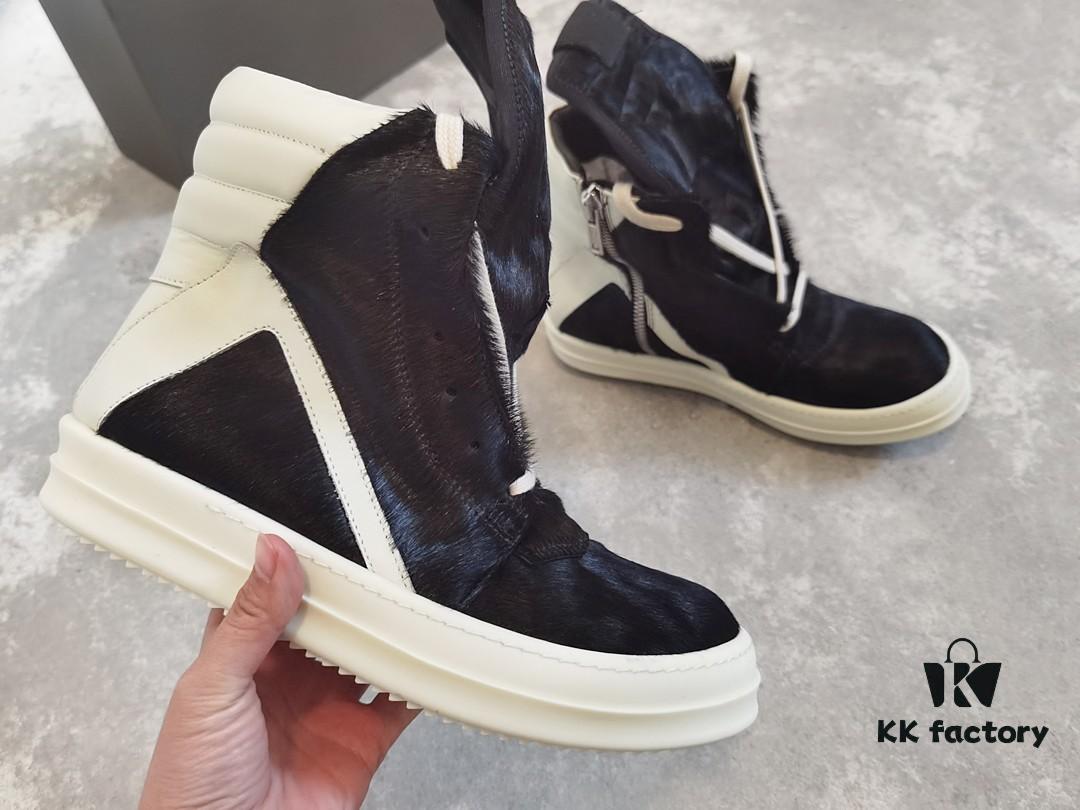 Rick Owens White Inverted Triangle Black Horse Hair
