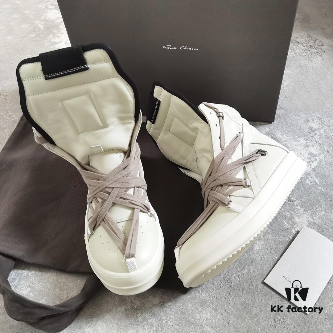 Rick Owens All-White Lace-Up Reverse Triangle