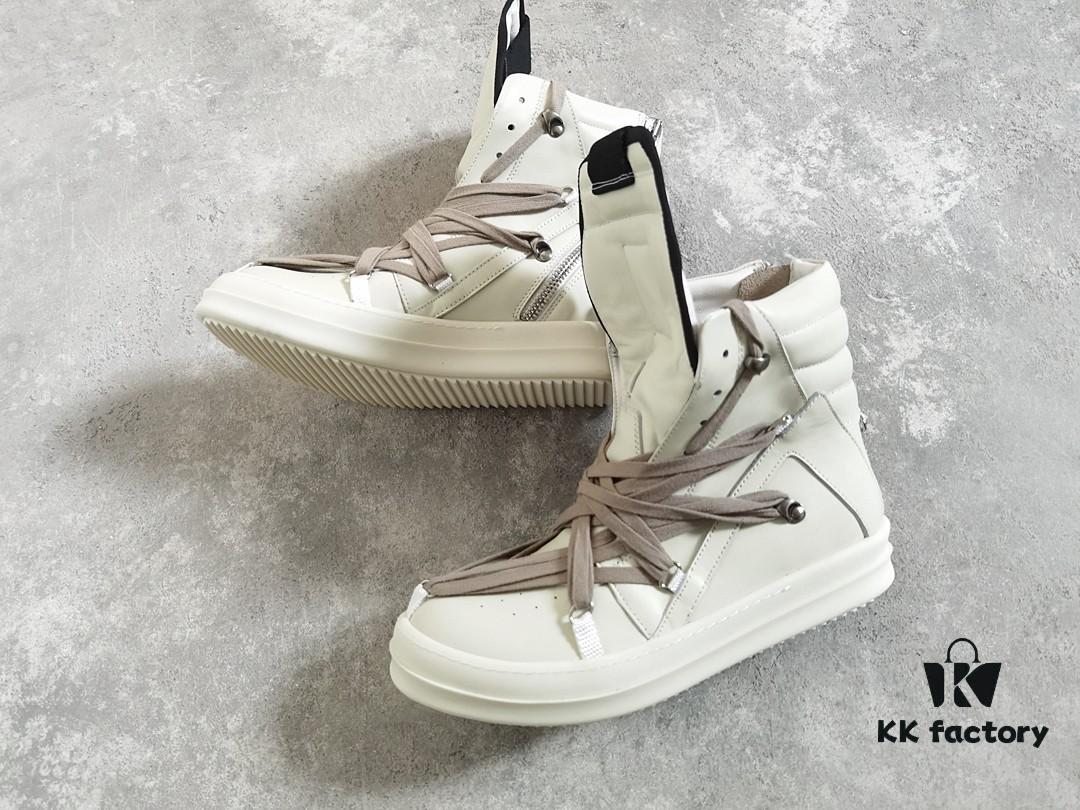 Rick Owens All-White Lace-Up Reverse Triangle
