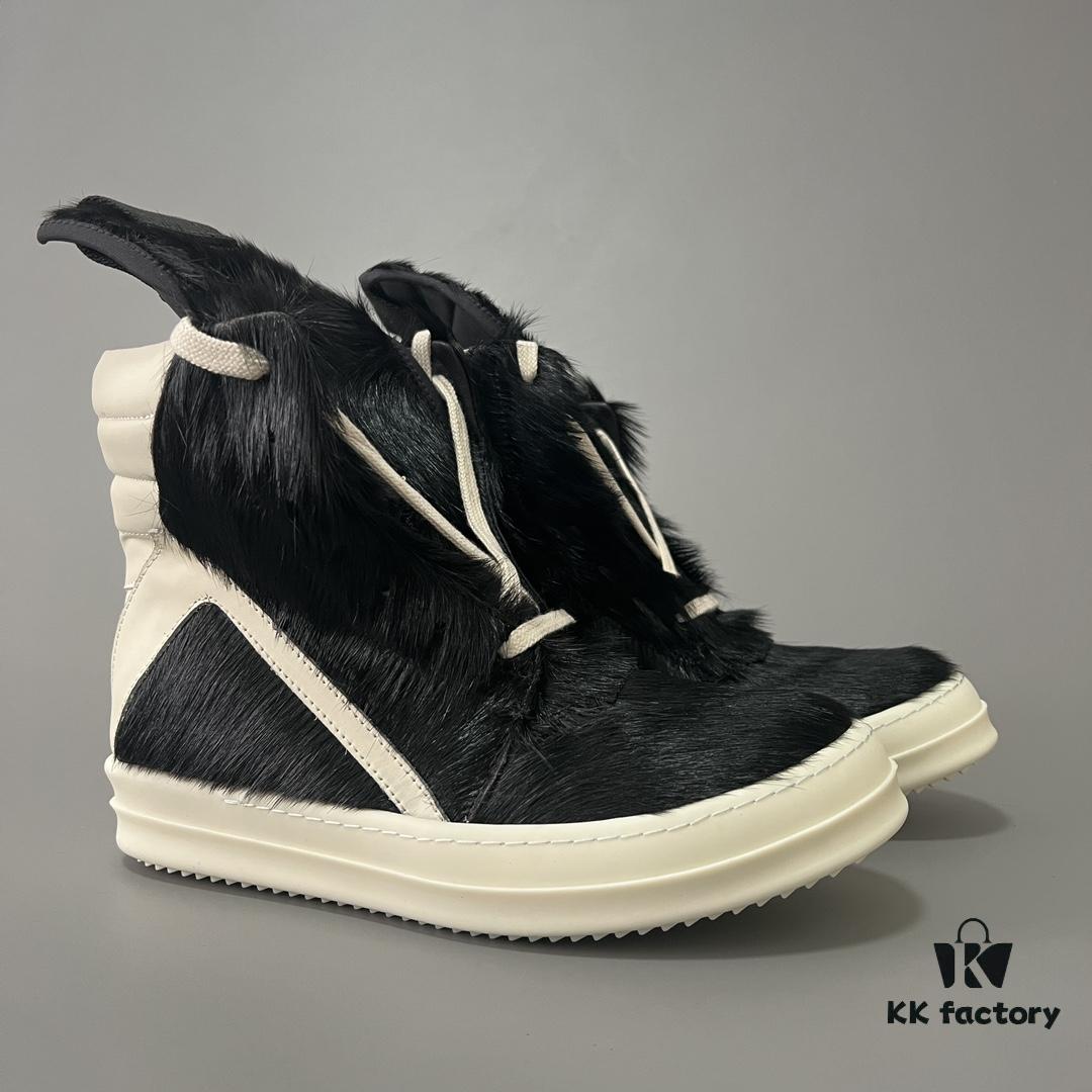 Rick Owens Horsehair Black and White Inverted Triangle