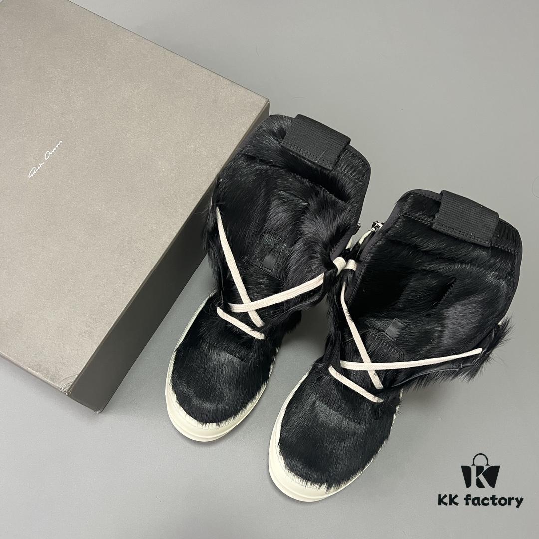 Rick Owens Horsehair Black and White Inverted Triangle