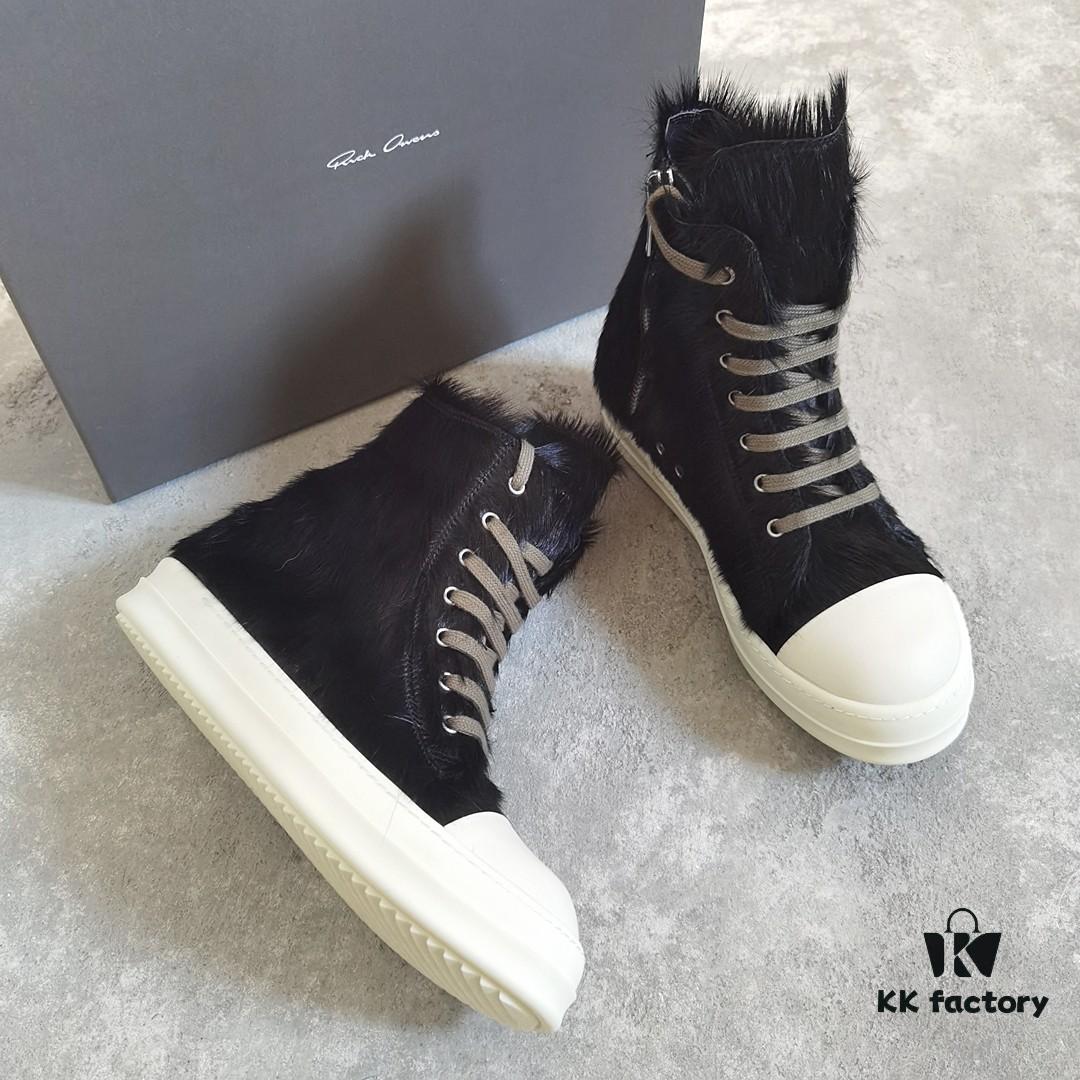 Rick Owens Horsehair High-top Lace-up Shoes