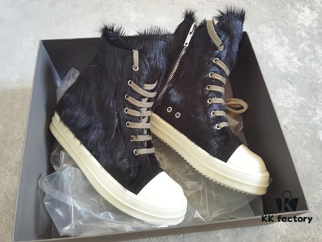 Rick Owens Horsehair High-top Lace-up Shoes