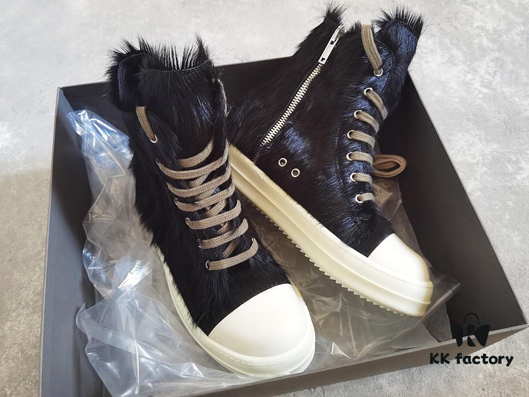 Rick Owens Horsehair High-top Lace-up Shoes