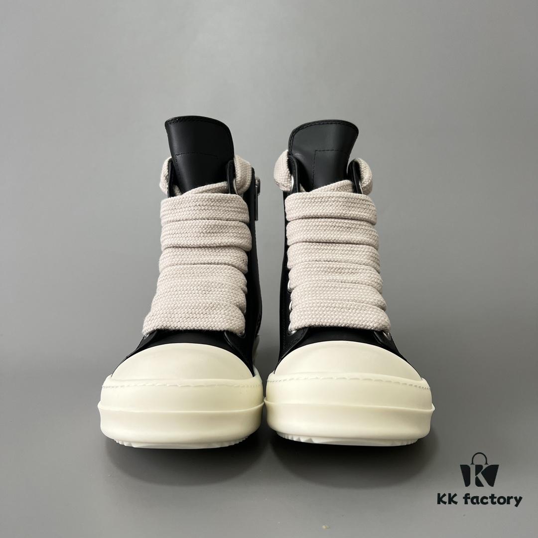 Rick Owens 2022 New Arrival Chunky Lace Series - Mainline Black High-Top Leather Lace-Up Shoes