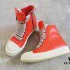 Rick Owens 2022 New Chunky Lace Series - Mainline Orange High-Top Leather Lace-Up Shoes