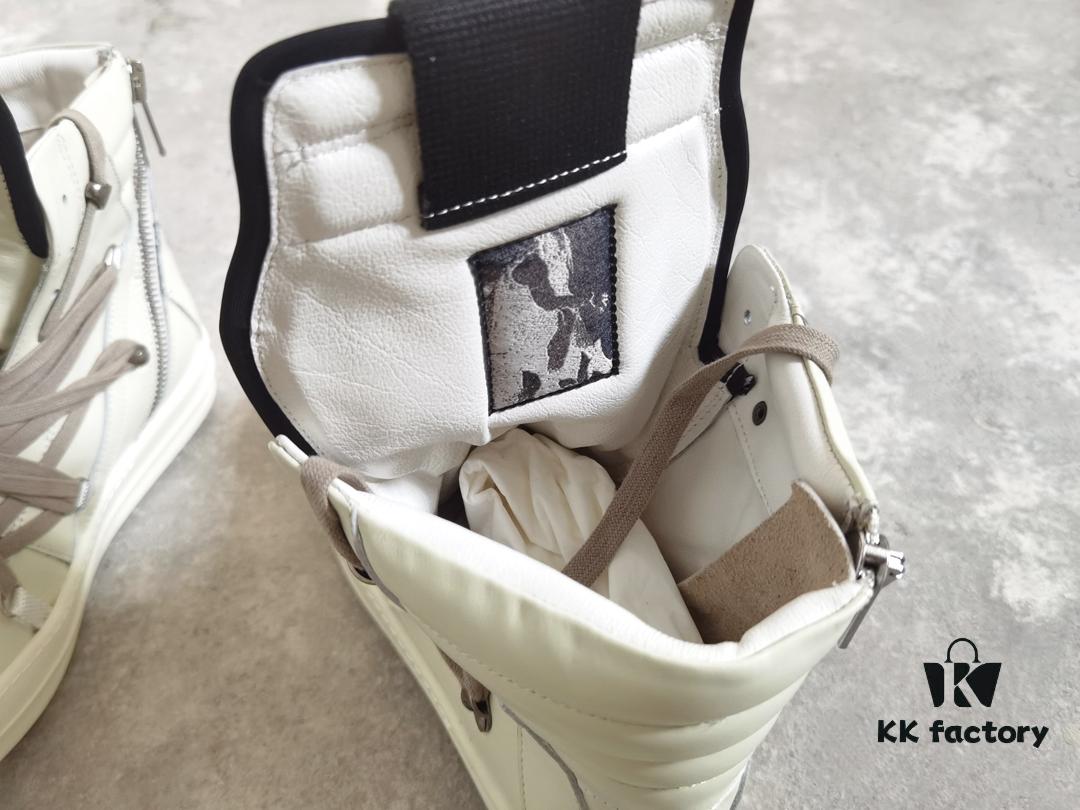 Rick Owens All-White Lace-Up Reverse Triangle