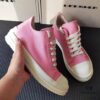 Rick Owens DRKSHDW Pink Canvas Low-top Lace-up Sneakers with Heel Logo