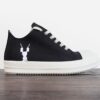 Rick Owens DRKSHDW Textured Low-Top Lace-Up with Logo Print (Note: Logo Only on Right Foot)