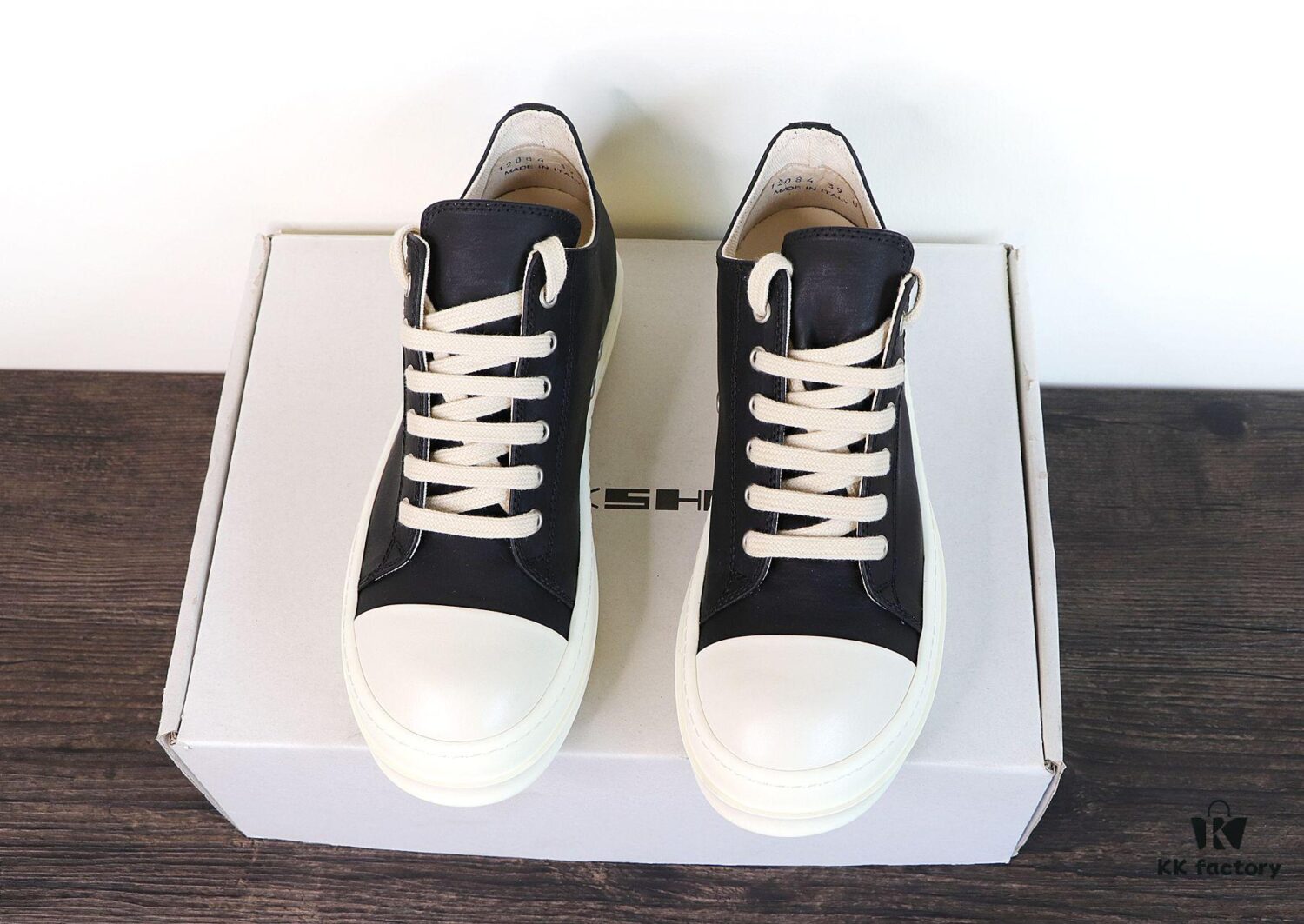 Rick Owens DRKSHDW Textured Low-Top Lace-Up with Logo Print (Note: Logo Only on Right Foot)