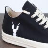 Rick Owens DRKSHDW Textured Low-Top Lace-Up with Logo Print (Note: Logo Only on Right Foot)