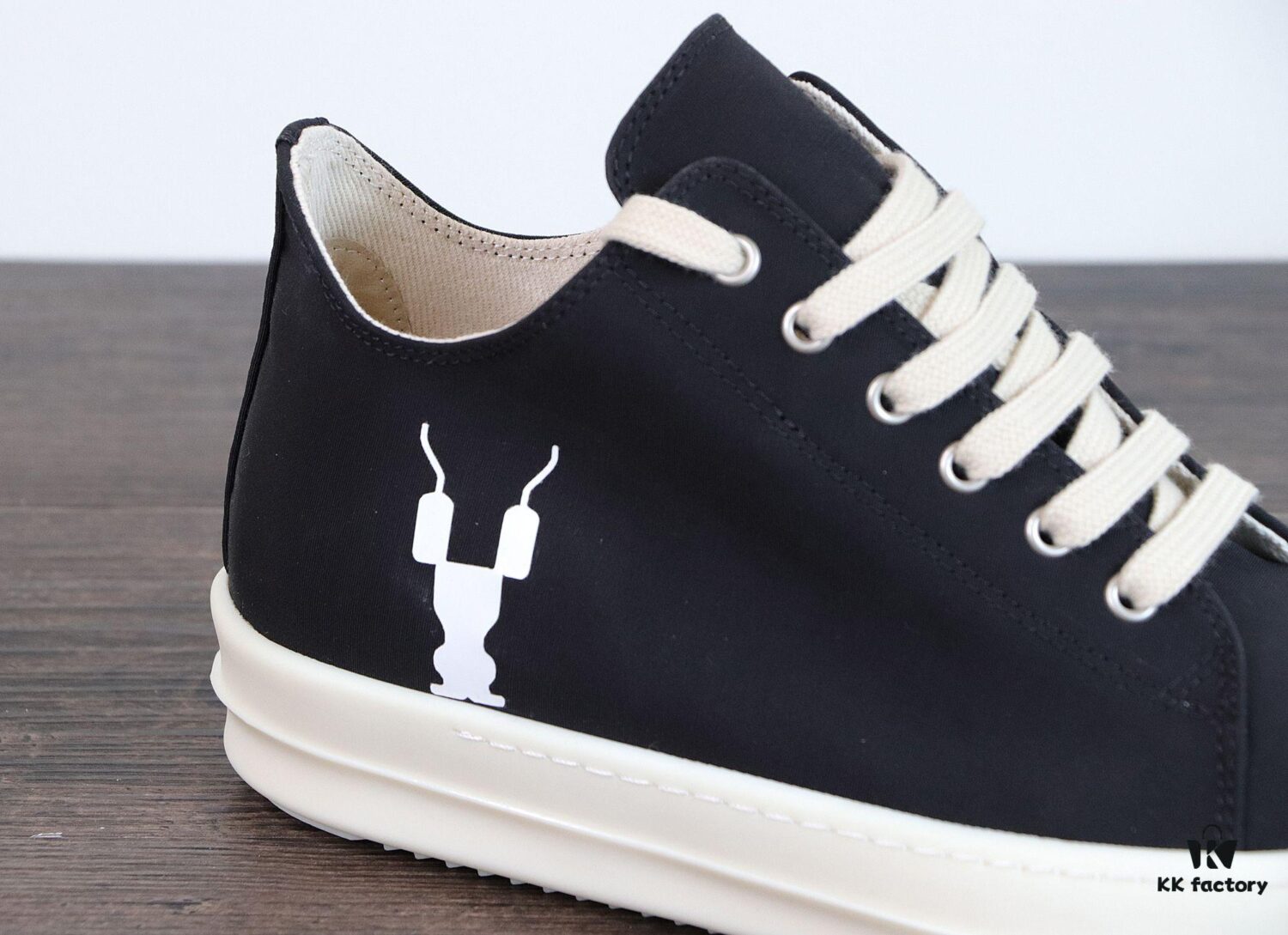 Rick Owens DRKSHDW Textured Low-Top Lace-Up with Logo Print (Note: Logo Only on Right Foot)