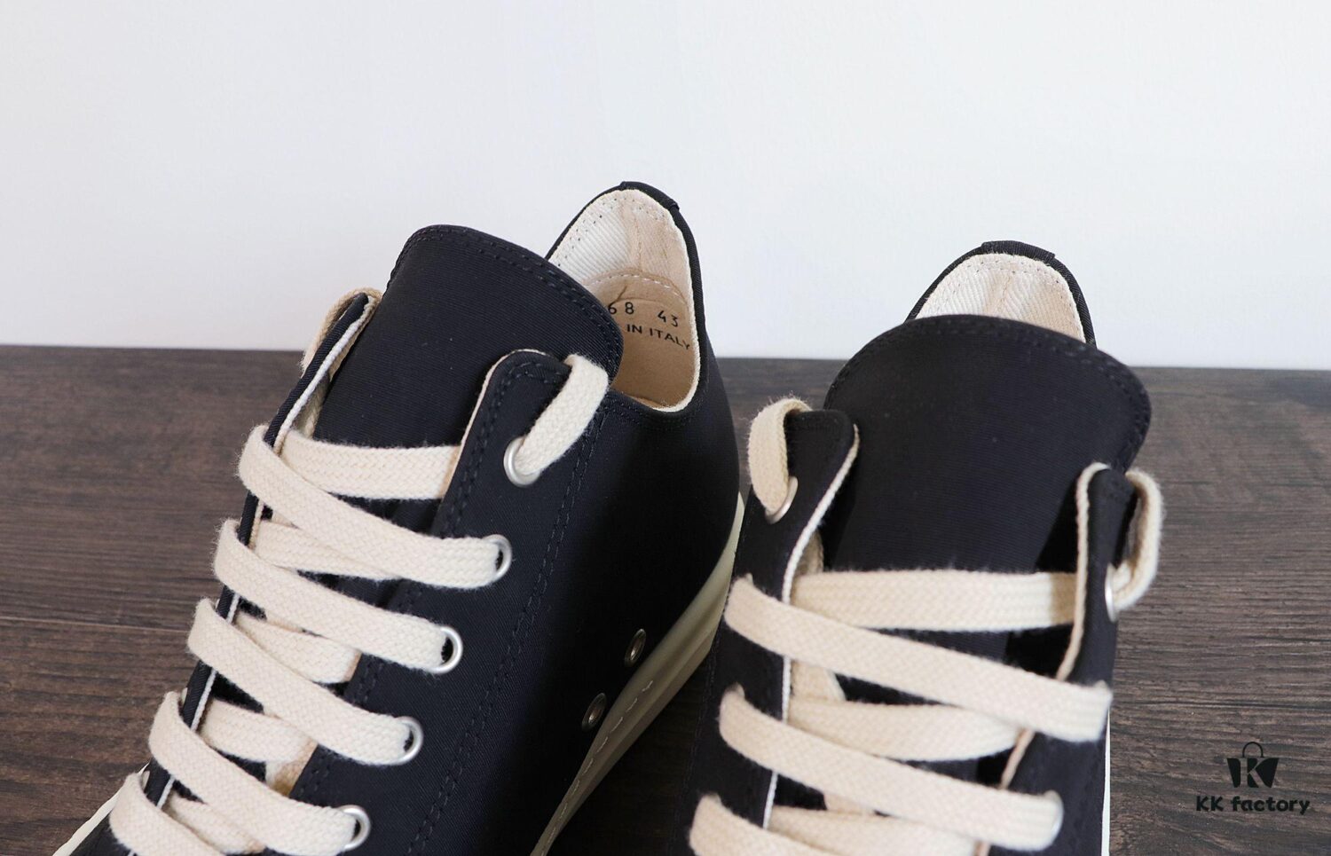 Rick Owens DRKSHDW Textured Low-Top Lace-Up with Logo Print (Note: Logo Only on Right Foot)