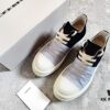 Rick Owens DRKSHDW Low-Top Canvas Gray Pleated Shoes