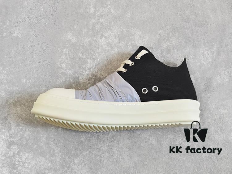 Rick Owens DRKSHDW Low-Top Canvas Gray Pleated Shoes