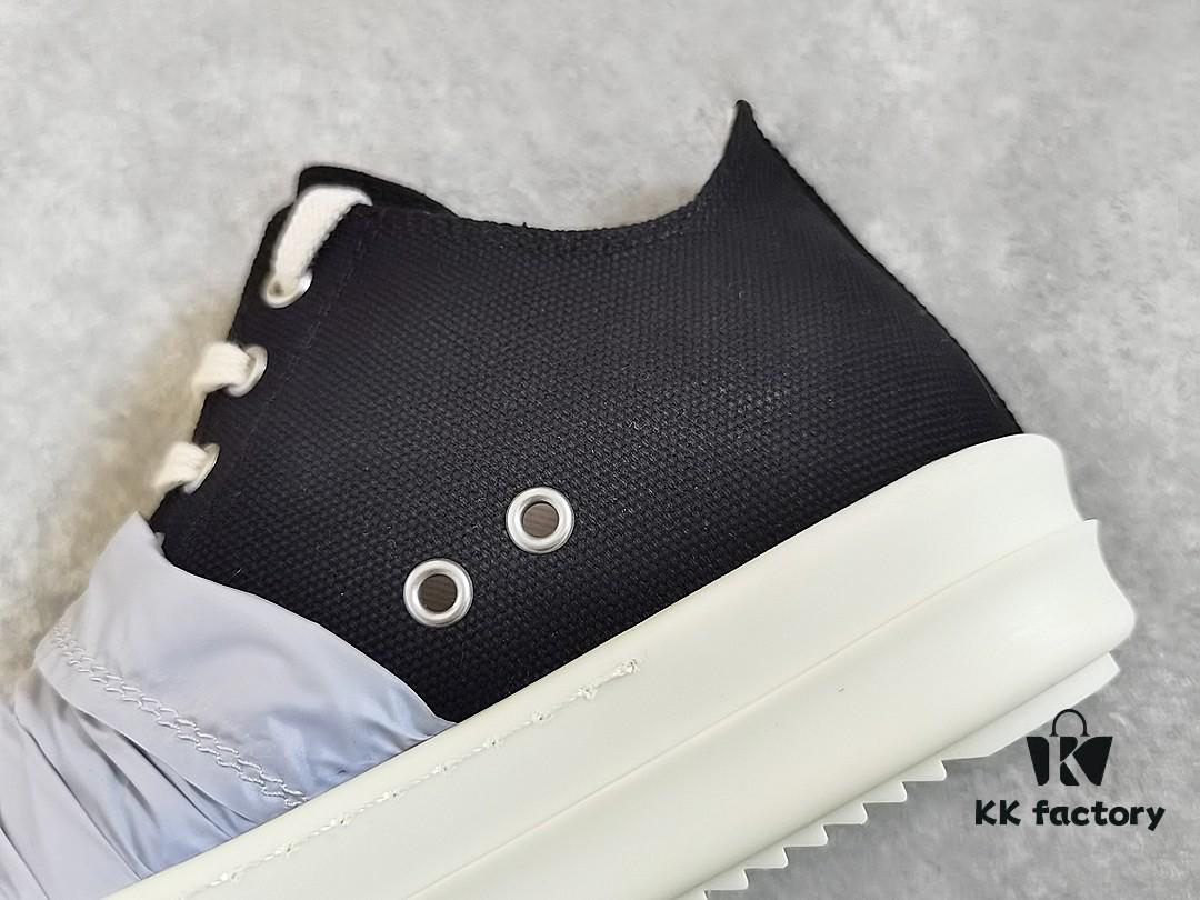 Rick Owens DRKSHDW Low-Top Canvas Gray Pleated Shoes