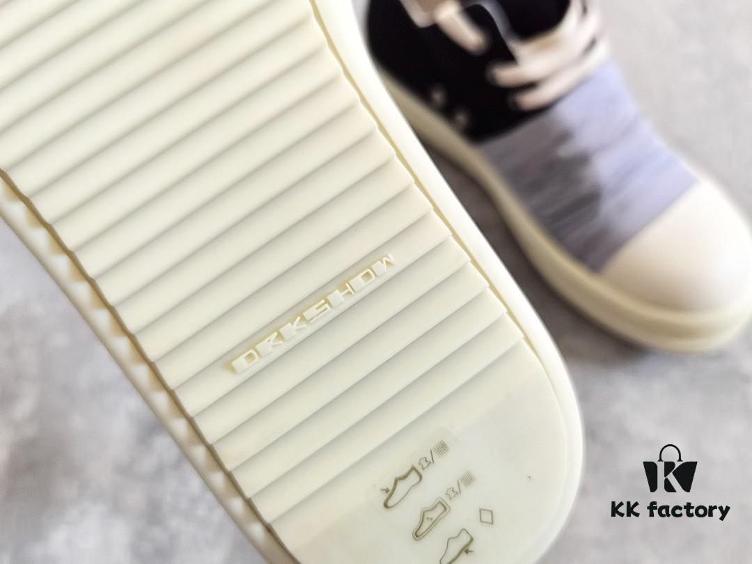 Rick Owens DRKSHDW Low-Top Canvas Gray Pleated Shoes