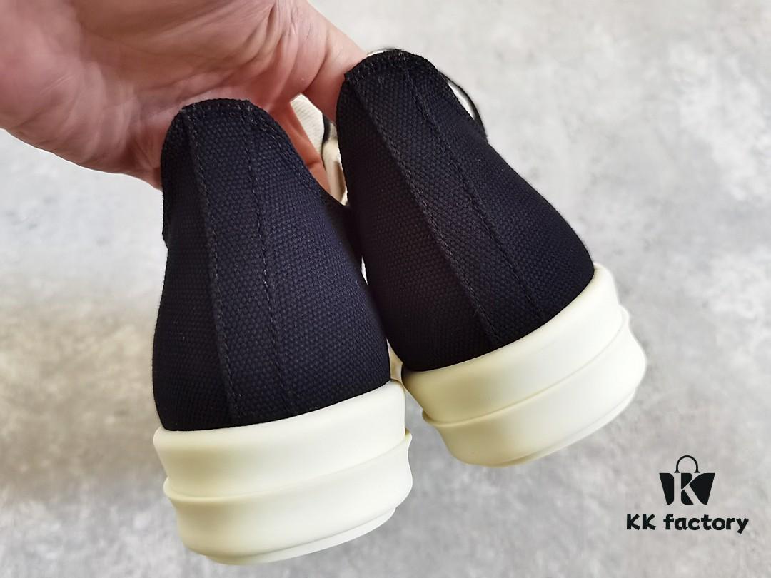 Rick Owens DRKSHDW Low-Top Canvas Gray Pleated Shoes