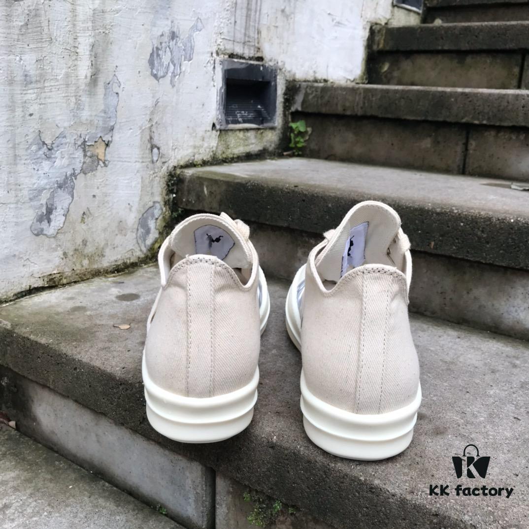 Rick Owens DRKSHDW Low-top Canvas Silver Pleated