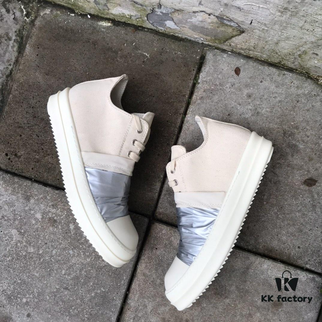 Rick Owens DRKSHDW Low-top Canvas Silver Pleated