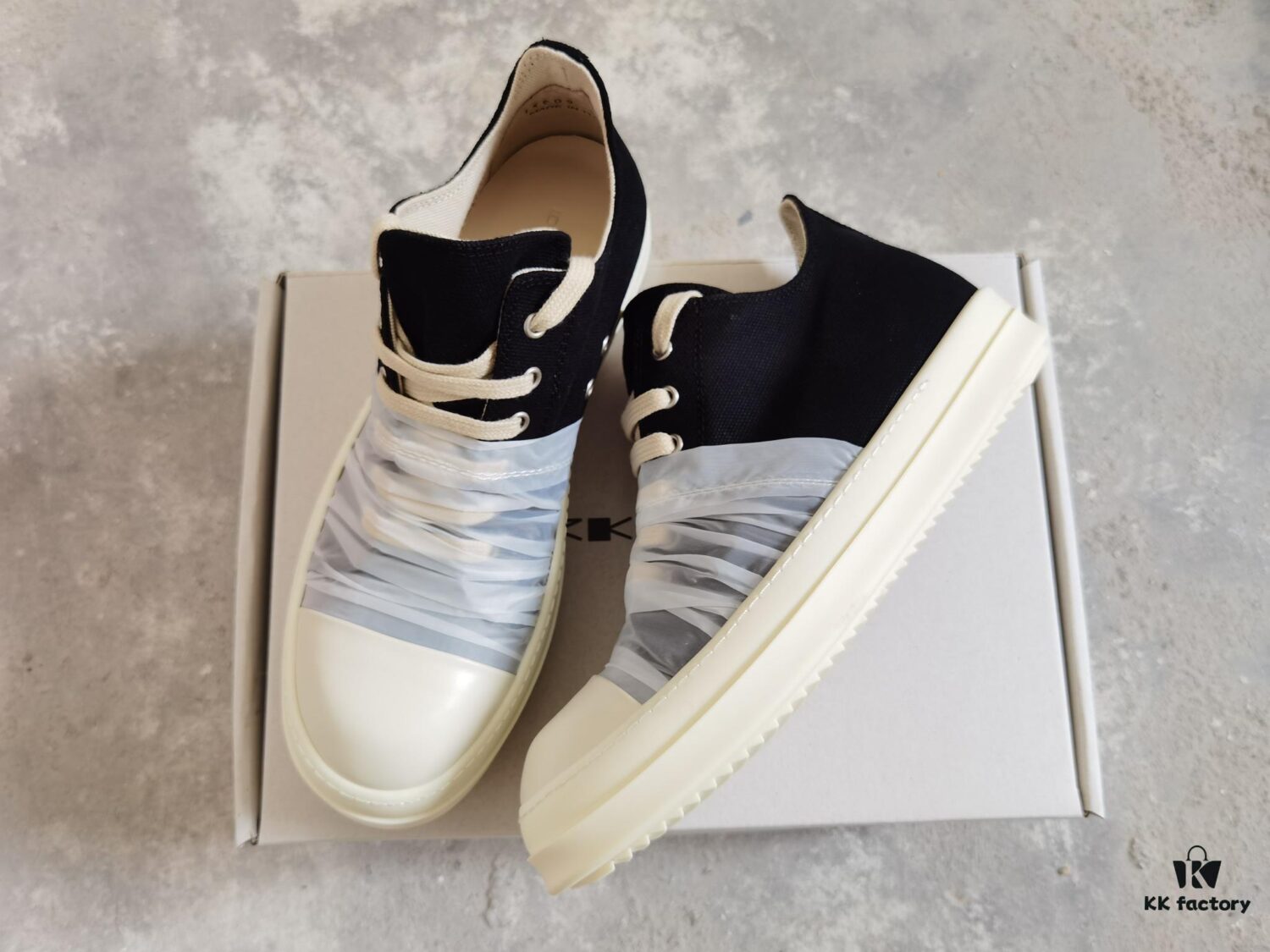 Rick Owens DRKSHDW High-Top Canvas White Crinkle