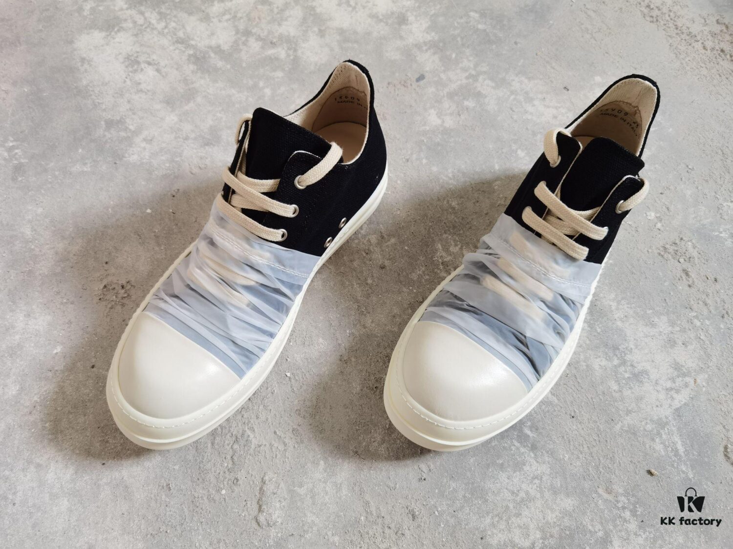 Rick Owens DRKSHDW High-Top Canvas White Crinkle